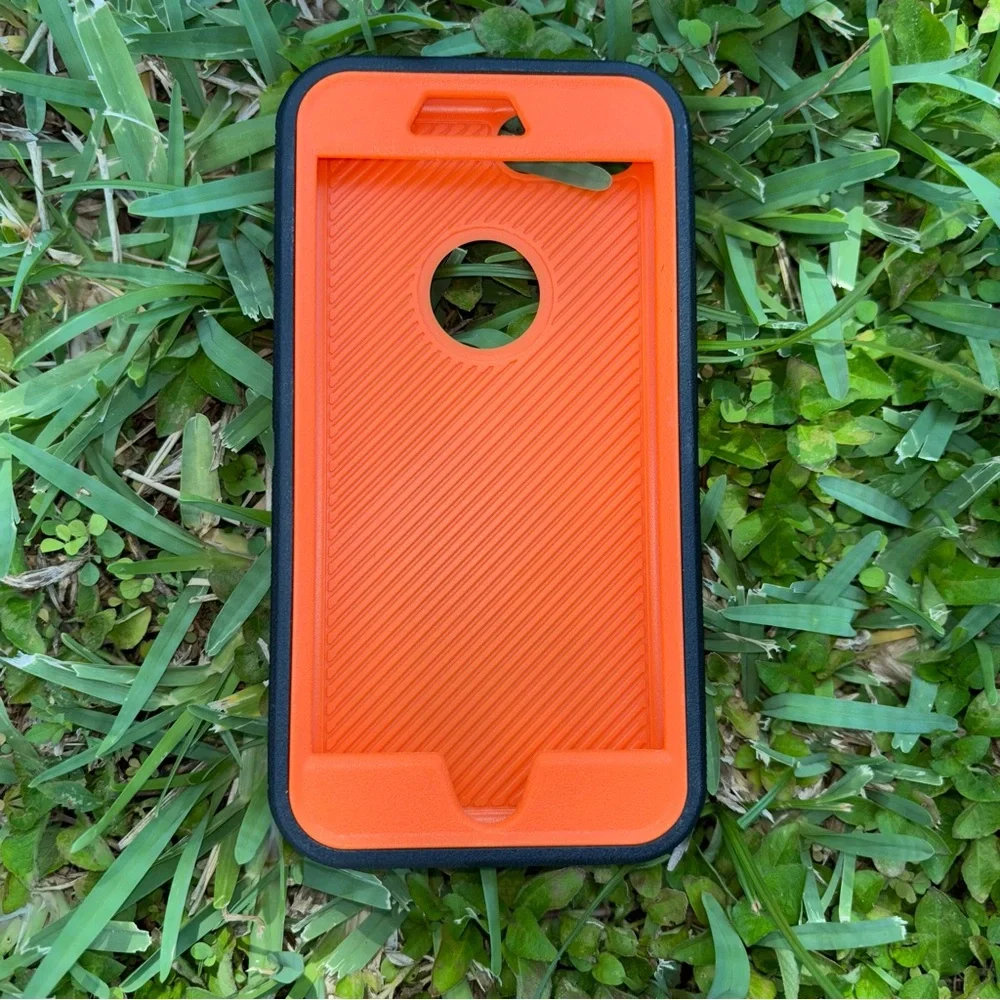 Rugged Black and Orange Phone Case /iPhone 8 plus